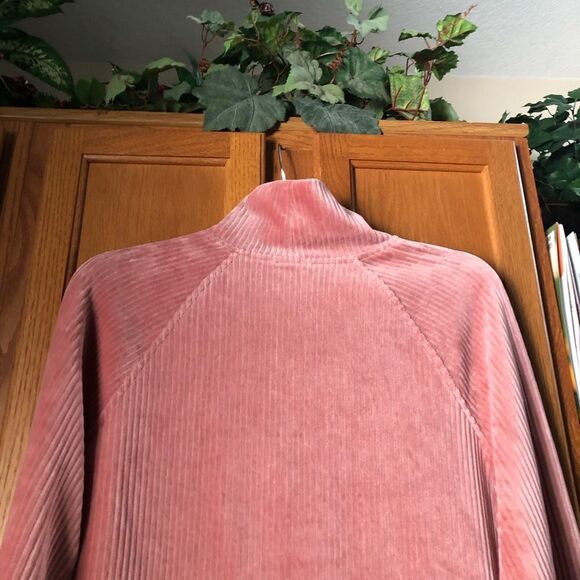 HAVEN Well Within Pink Ribbed Organic Cotton Blend Mock Neck Sweater - S - Picture 9 of 13